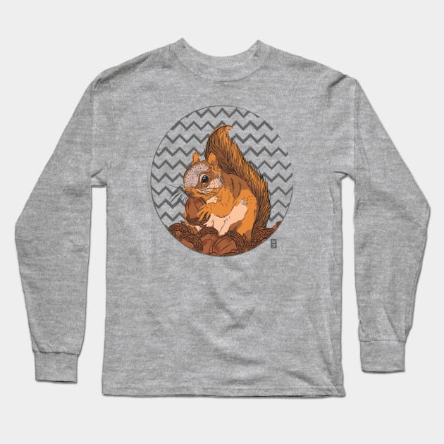 Squirrel Love Long Sleeve T-Shirt by geep44